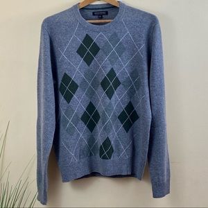 BANANA REPUBLIC Men’s Gray Wool Argyle Sweater